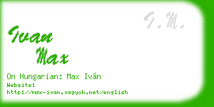 ivan max business card