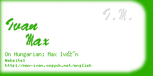 ivan max business card